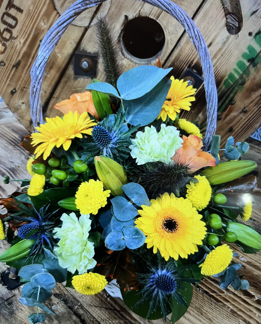 Spring Florist Choice Basket Arrangement